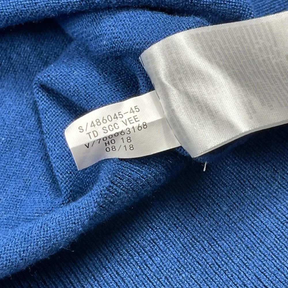 Banana Republic V-Neck Sweater Mens‎ XL Tall Blue Silk Cotton Cashmere Blend